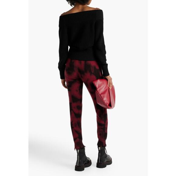 NEW Ser.O.Ya Ida Knit Distressed Red Tie-Dye Drawstring Jogger Track Pants - Picture 2 of 11